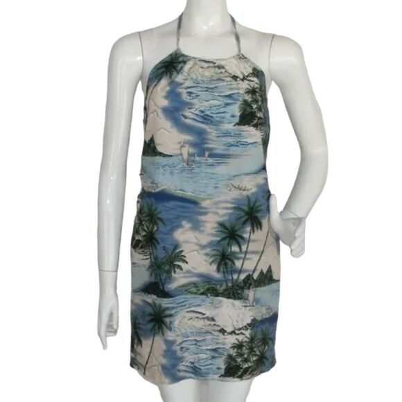 Vintage Mini Dress, XS, Hawaiian Print, Adjustable Halter, No tags - Picture 1 of 9